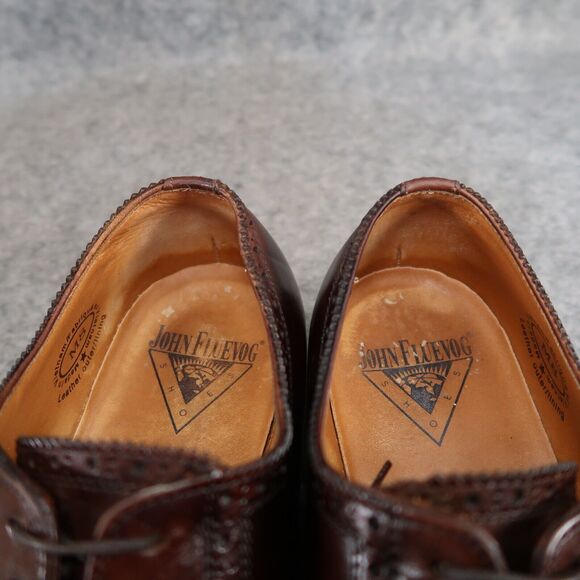 John Fluevog Shoes Mens 8 Oxford Classic Lace Up Brogue Brandenburg Angel Banker - Picture 15 of 16